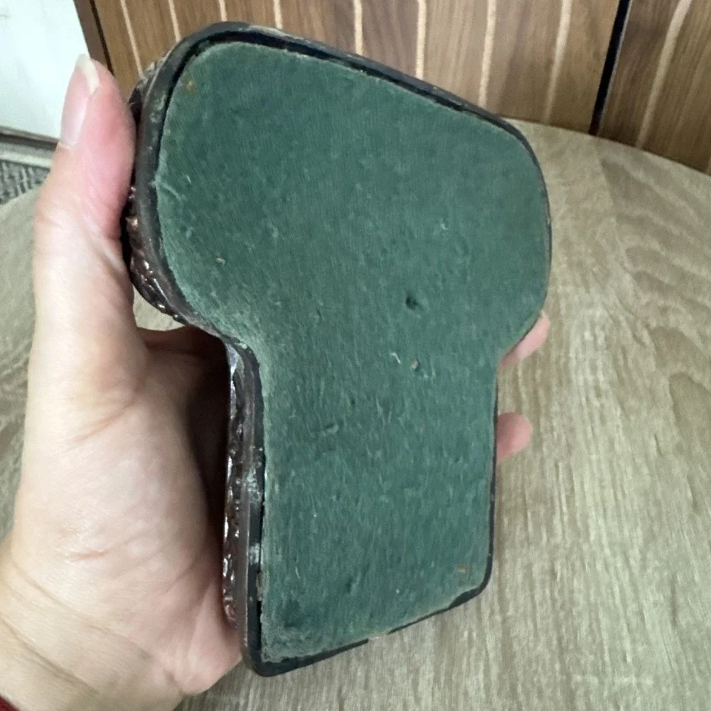 Vintage Bronze Shoe Dresser Tray Change
